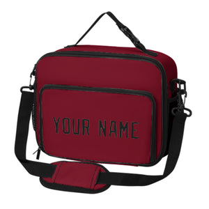 Custom Crimson Red Black Lunch Bag