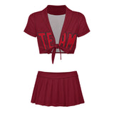 Custom Crimson Red Red Cheerleading Uniform Set