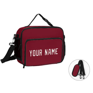 Custom Crimson Red White Lunch Bag