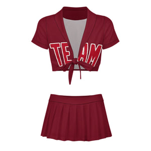 Custom Crimson Red Red Cheerleading Uniform Set