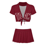 Custom Crimson Red Crimson Red Cheerleading Uniform Set