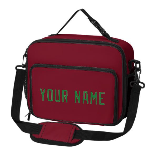 Custom Crimson Red Emerald Green Lunch Bag