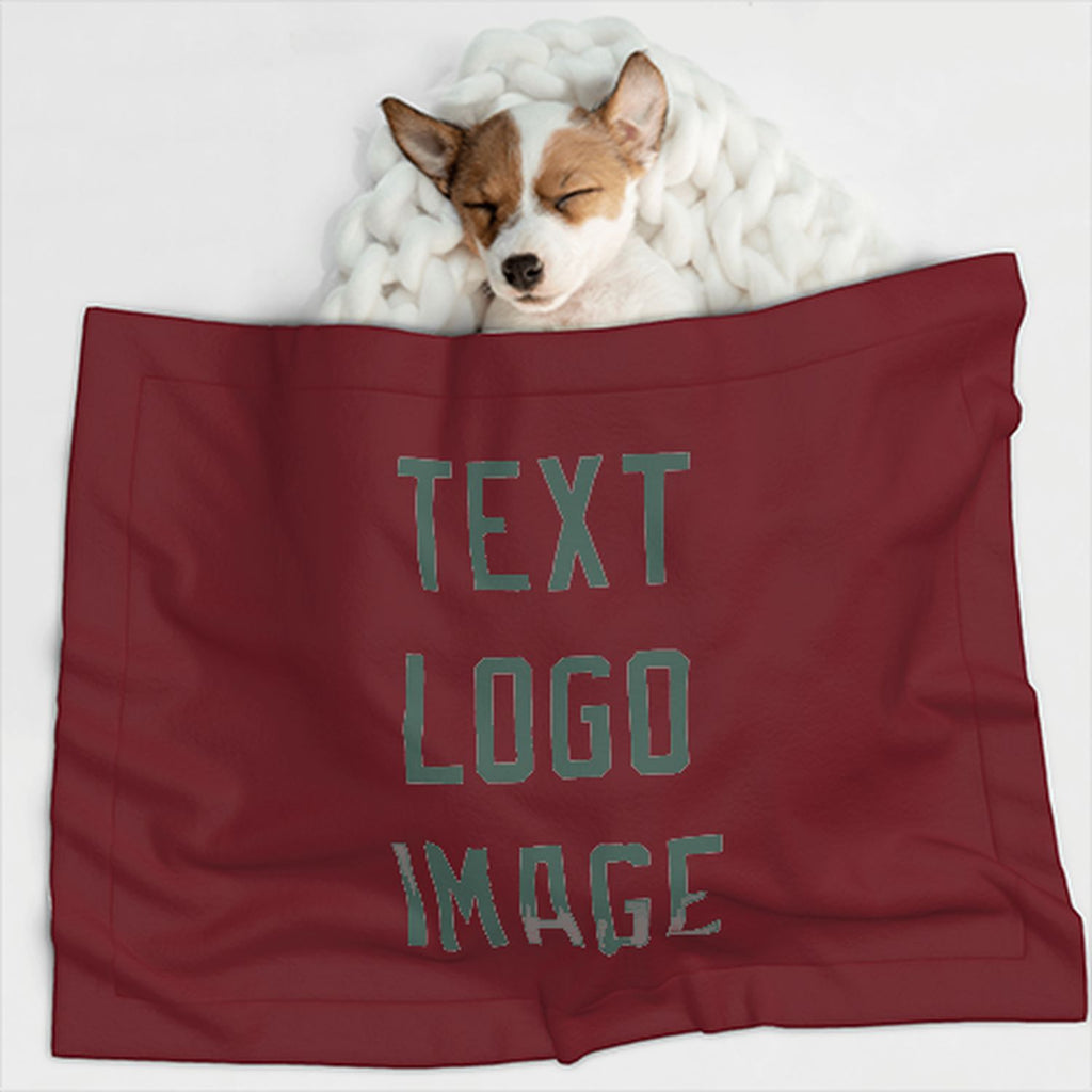 Custom Crimson Red Blue Green Pet Blanket