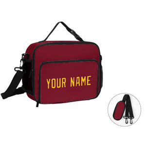 Custom Crimson Red Gold Lunch Bag