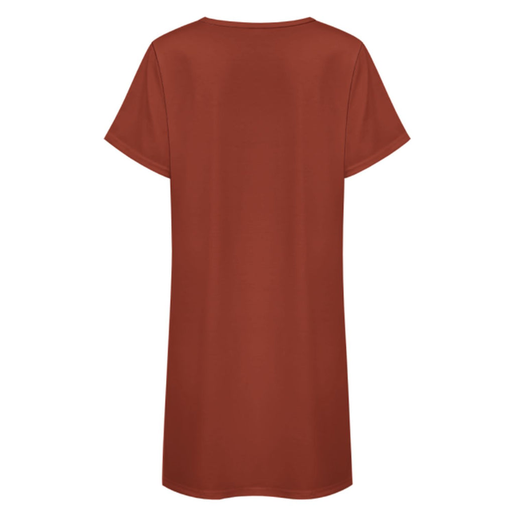 Custom Coral Red Dark Green Nachthemd
