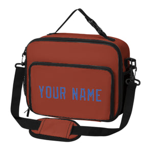 Custom Coral Red Sky Blue Lunch Bag