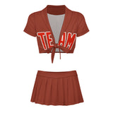 Custom Coral Red Orange Red Cheerleading Uniform Set