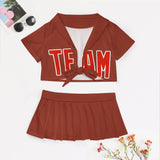 Custom Coral Red Orange Red Cheerleading Uniform Set