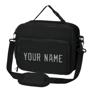 Custom Black Gray Lunch Bag