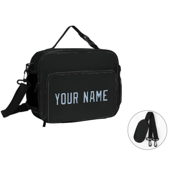 Custom Black Light Blue Lunch Bag