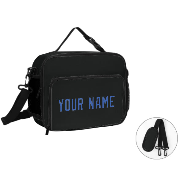 Custom Black Sky Blue Lunch Bag
