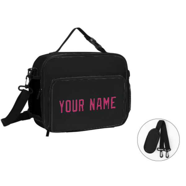 Custom Black Pink Lunch Bag