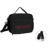 Custom Black Crimson Red Lunch Bag