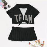 Custom Black Gray Cheerleading Uniform Set