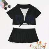 Custom Black Navy Cheerleading Uniform Set