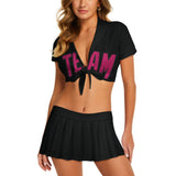 Custom Black Pink Cheerleading Uniform Set