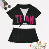 Custom Black Pink Cheerleading Uniform Set