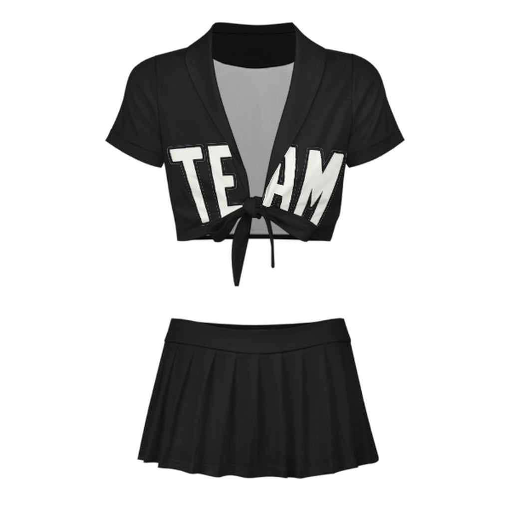 Custom Black White Cheerleading Uniform Set