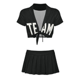 Custom Black White Cheerleading Uniform Set