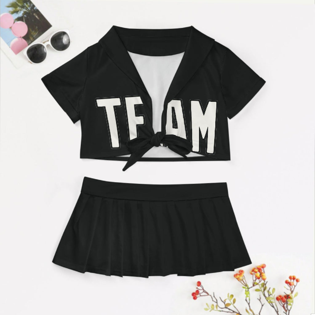 Custom Black White Cheerleading Uniform Set