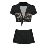 Custom Black Brown Cheerleading Uniform Set