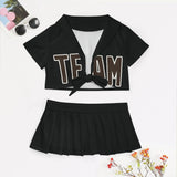 Custom Black Brown Cheerleading Uniform Set