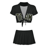 Custom Black Olive Cheerleading Uniform Set