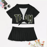 Custom Black Olive Cheerleading Uniform Set