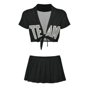 Custom Black Gray Cheerleading Uniform Set