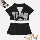 Custom Black Gray Cheerleading Uniform Set