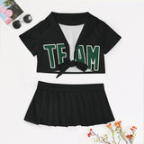 Custom Black Green Cheerleading Uniform Set