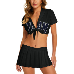 Custom Black Navy Cheerleading Uniform Set