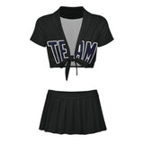 Custom Black Navy Cheerleading Uniform Set