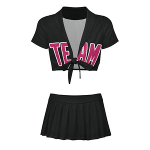 Custom Black Pink Cheerleading Uniform Set