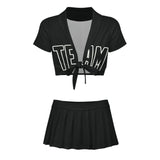 Custom Black Black Cheerleading Uniform Set