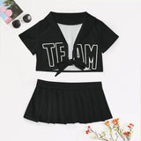 Custom Black Black Cheerleading Uniform Set