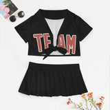 Custom Black Copper Rose Cheerleading Uniform Set
