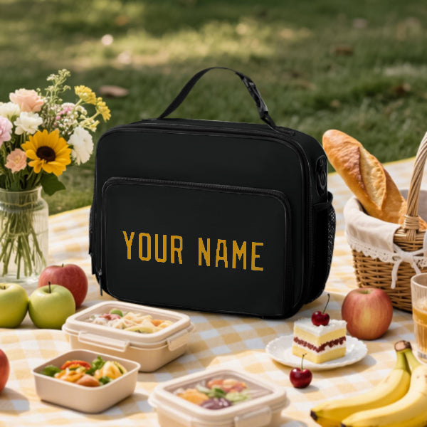 Custom Black Yellow Lunch Bag