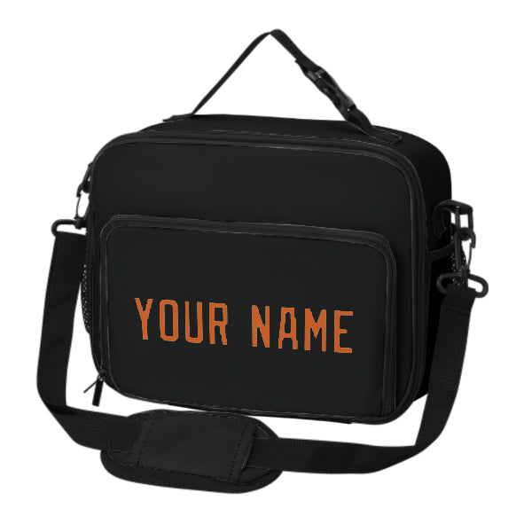 Custom Black Orange Lunch Bag