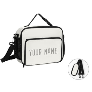 Custom White Gray Lunch Bag