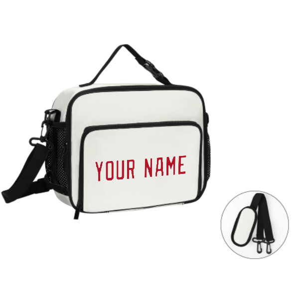 Custom White Red Lunch Bag