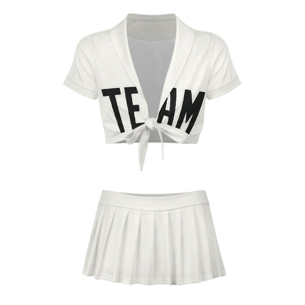 Custom White Black Cheerleading Uniform Set