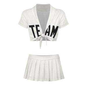 Custom White Black Cheerleading Uniform Set