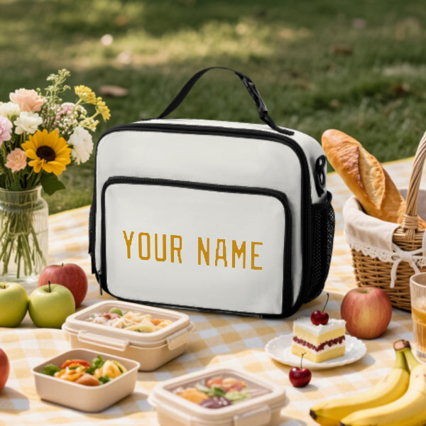 Custom White Yellow Lunch Bag