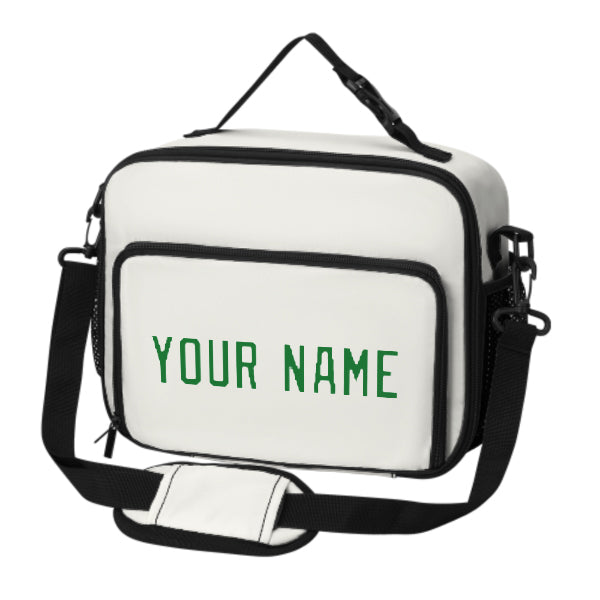 Custom White Emerald Green Lunch Bag