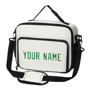 Custom White Emerald Green Lunch Bag