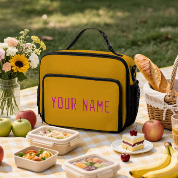 Custom Yellow Pink Lunch Bag