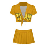 Custom Yellow Light Yellow Cheerleading Uniform Set