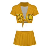 Custom Yellow Gold Cheerleading Uniform Set