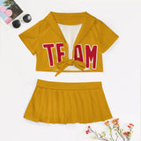 Custom Yellow Red Cheerleading Uniform Set